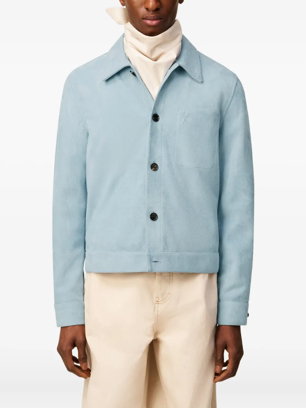 AMI Paris Suède shirtjack Blauw