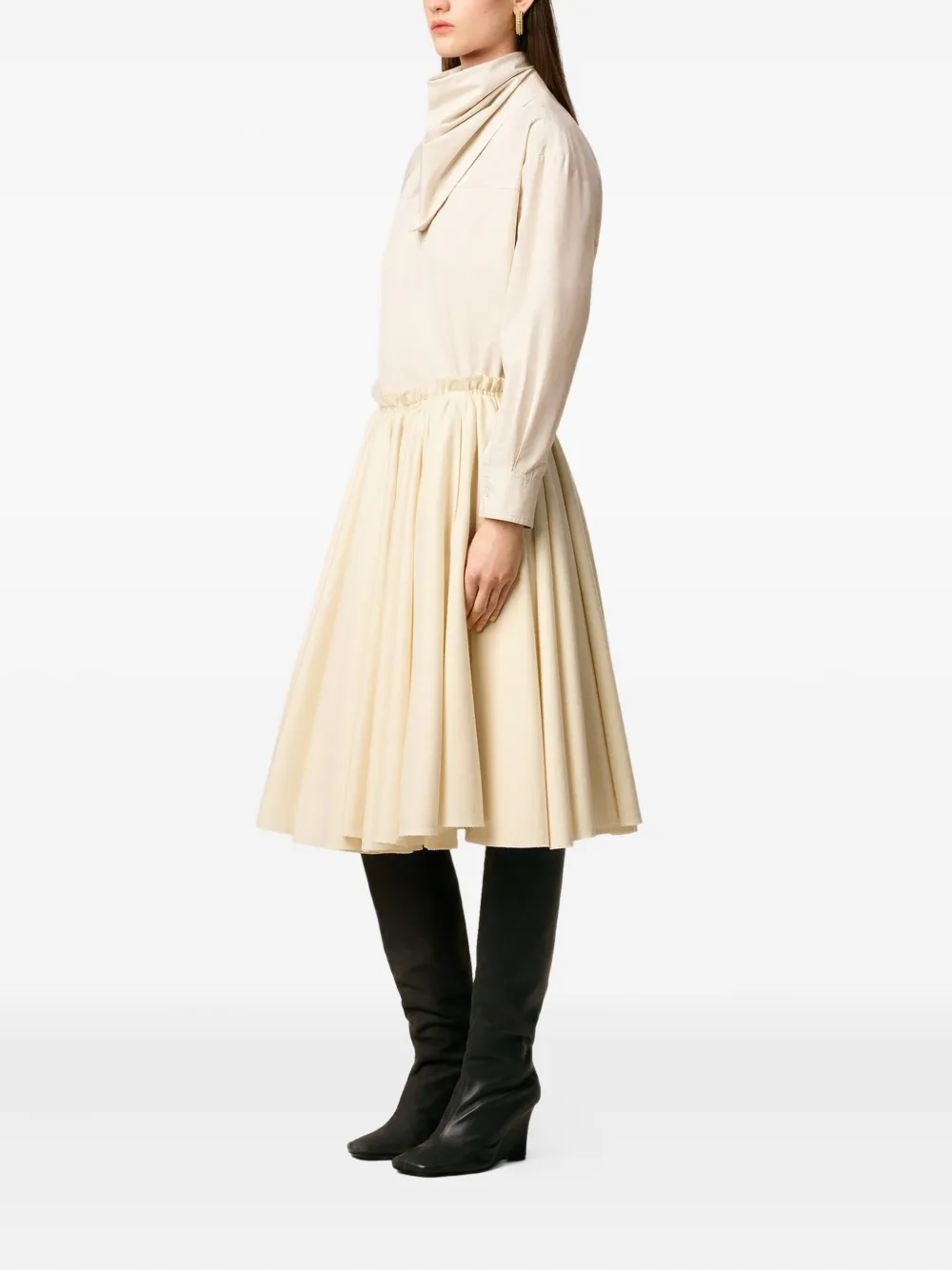 Ami Alexandre Mattiussi Elasticated-waist Midi Skirt In Neutral