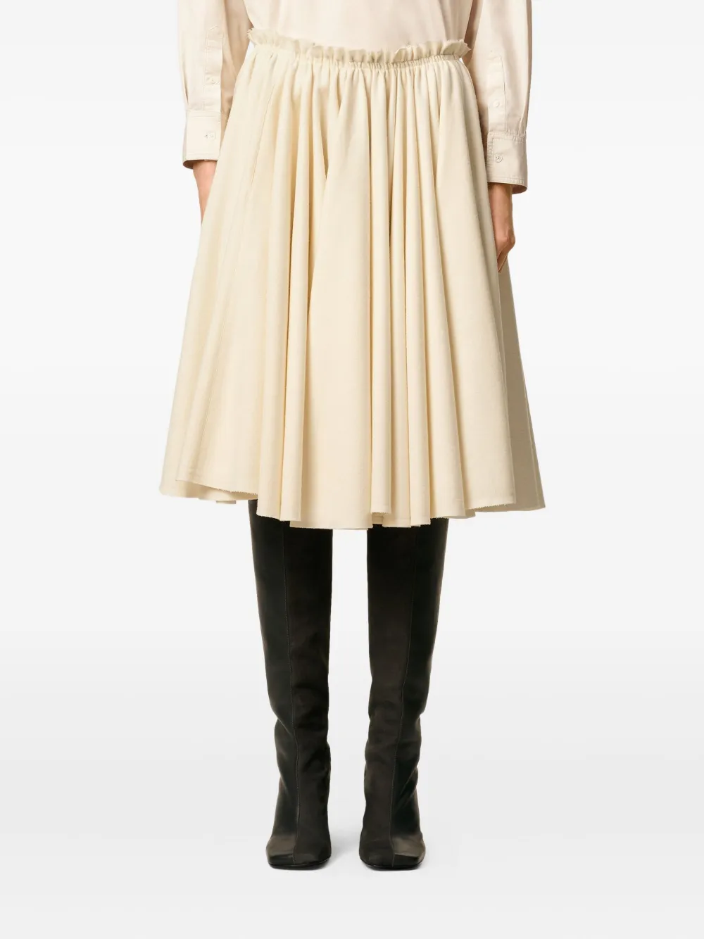Ami Alexandre Mattiussi Elasticated-waist Midi Skirt In Neutral