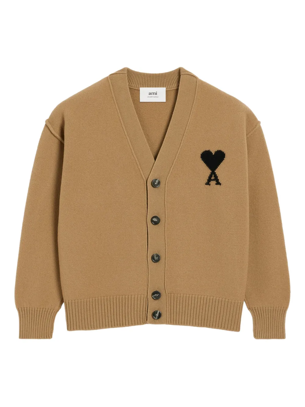 AMI Paris Vest met logo Bruin