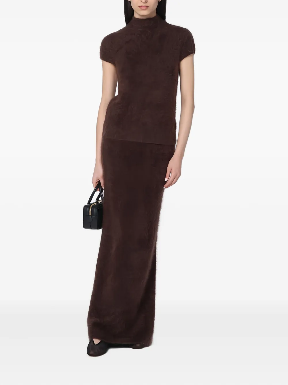 Soft Goat Mocha-coloured Brushed Cashmere Sweater In Brown