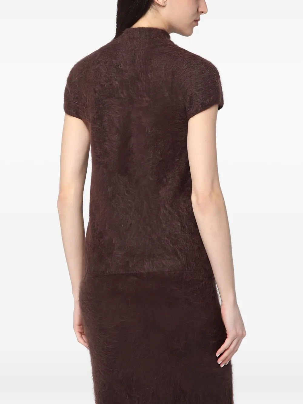 Soft Goat Mocha-coloured Brushed Cashmere Sweater In Brown