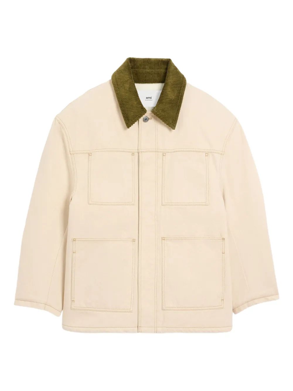 AMI Paris padded cotton worker jacket | Neutrals | Image 1