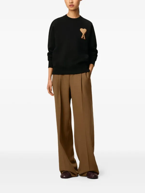AMI Paris Ami De Coeur Cotton Sweatshirt | Black | FARFETCH AMI Paris Ami De Coeur Cotton Sweatshirt | Black | FARFETCH