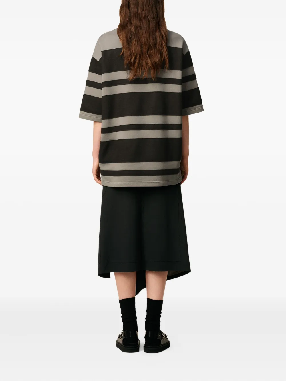 AMI Paris Ami De Coeur gestreept katoenen poloshirt Grijs