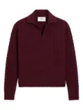 AMI Paris cable-knit wool polo shirt - Red