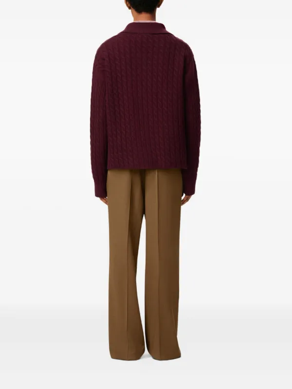 AMI Paris ケーブルニット ポロシャツ | レッド | FARFETCH JP