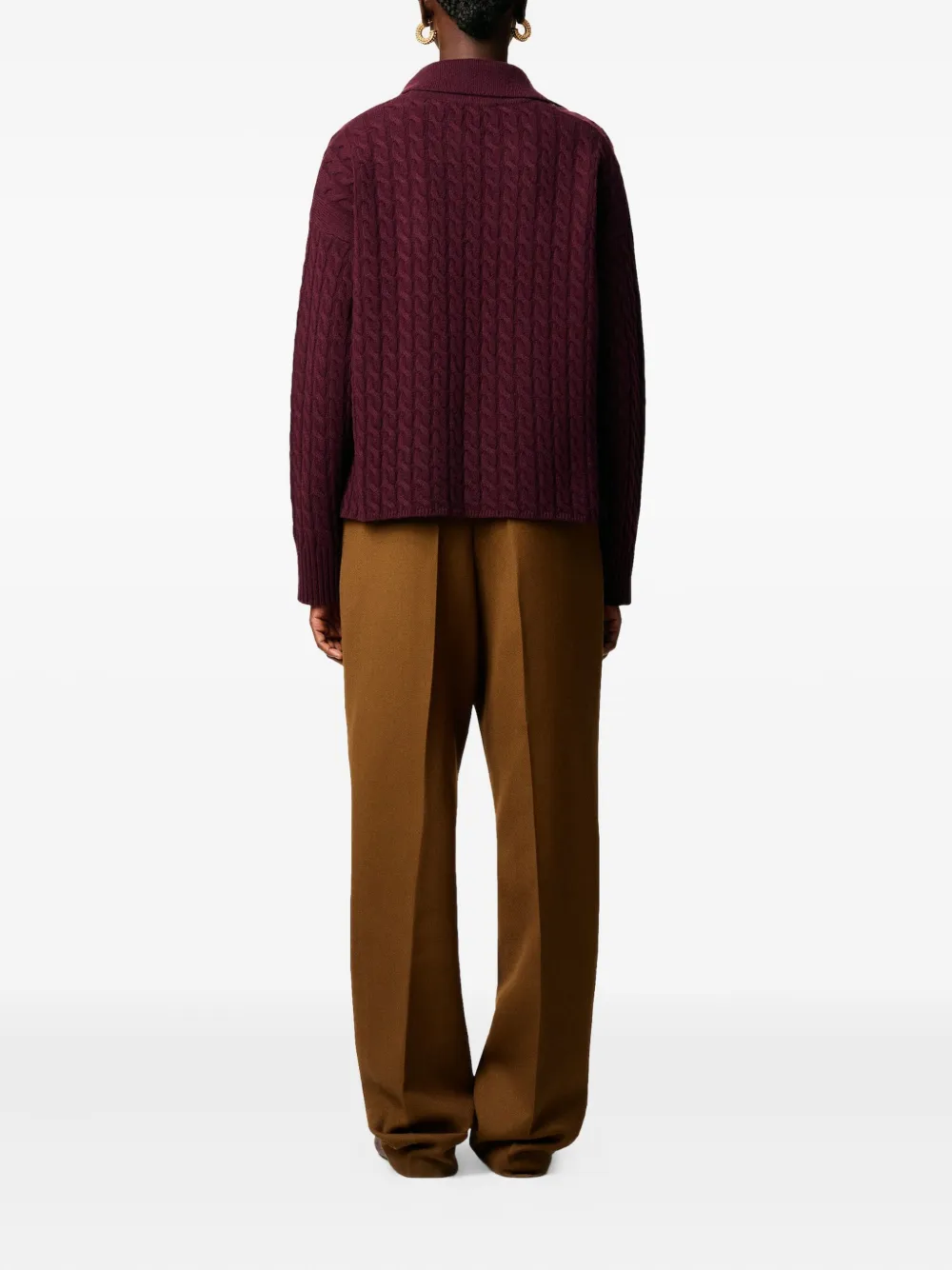 Ami Alexandre Mattiussi Bordeaux Polo Shirt With Woven Design In Wool Woman In Red