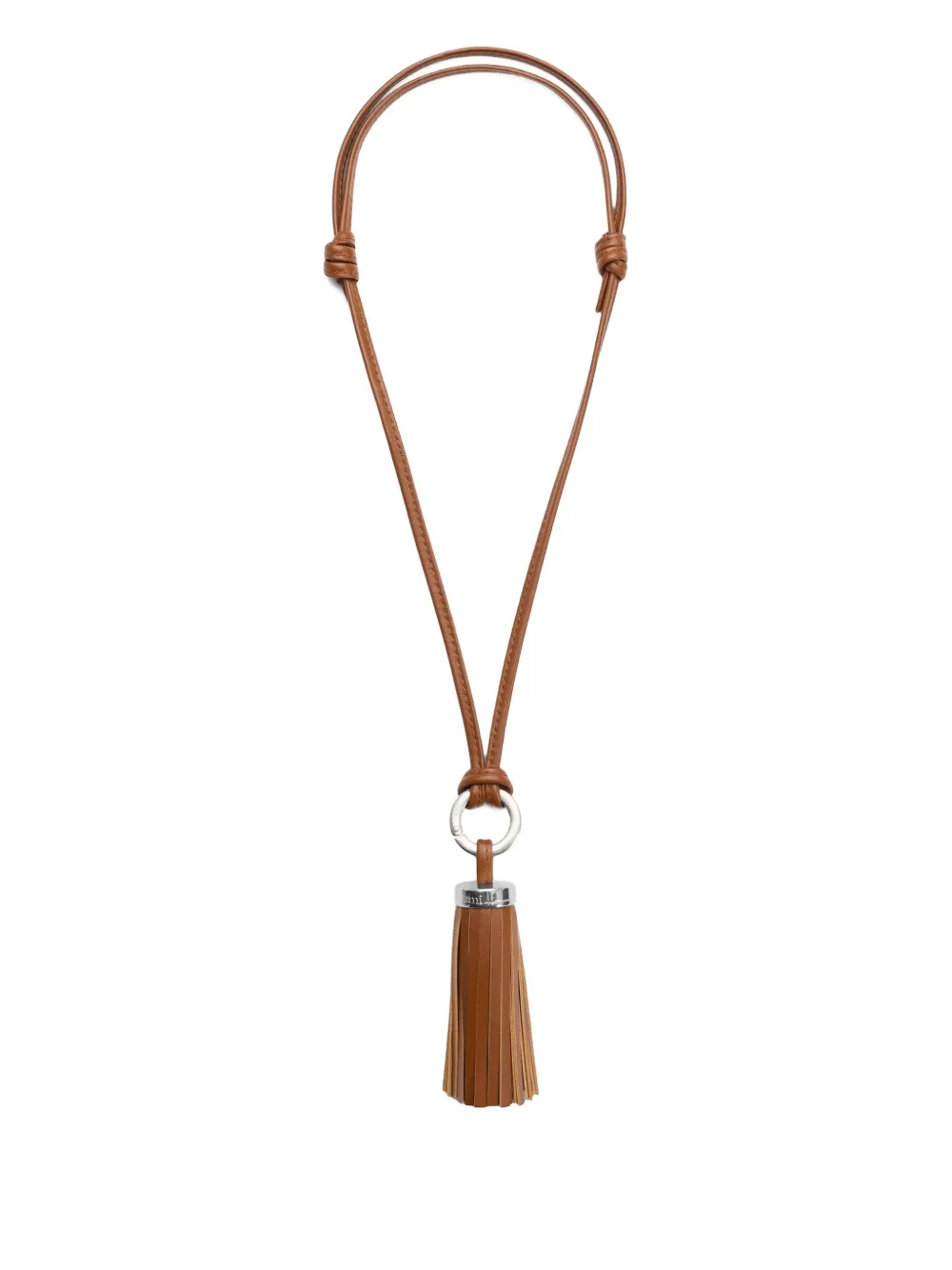 AMI Paris Ami Pompom leather keyring | Brown | Image 1