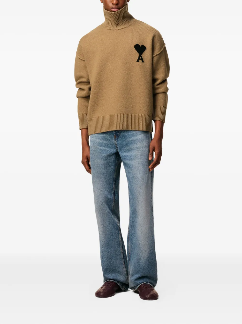 AMI Paris Ami de Coeur funnel-neck sweater | Knitted Sweaters | Image 2