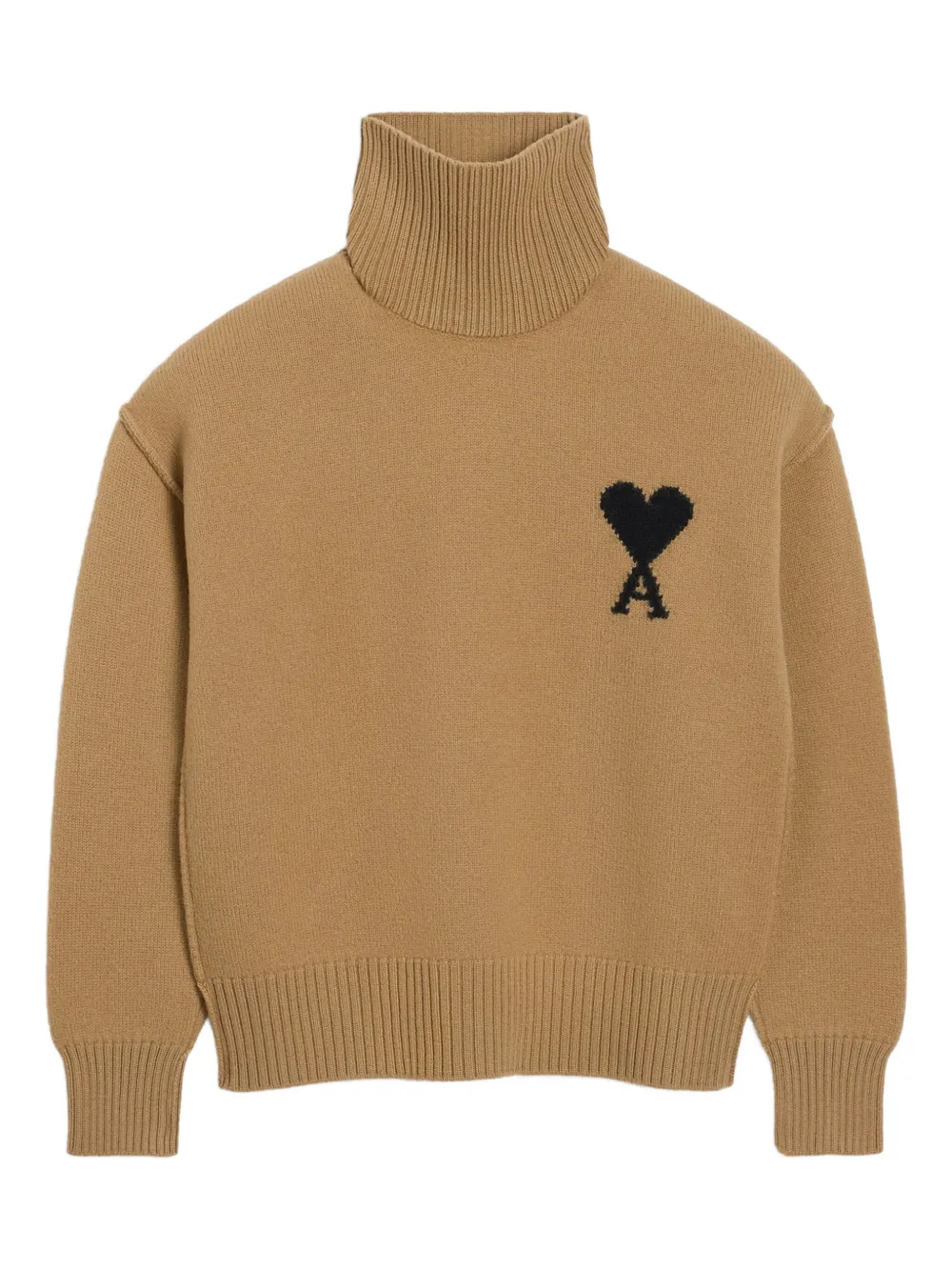 AMI Paris Ami de Coeur funnel-neck sweater | Brown | Image 1