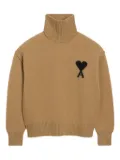 AMI Paris Ami de Coeur funnel-neck sweater - Brown