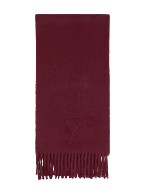 AMI Paris  Ami De Coeur embossed wool scarf