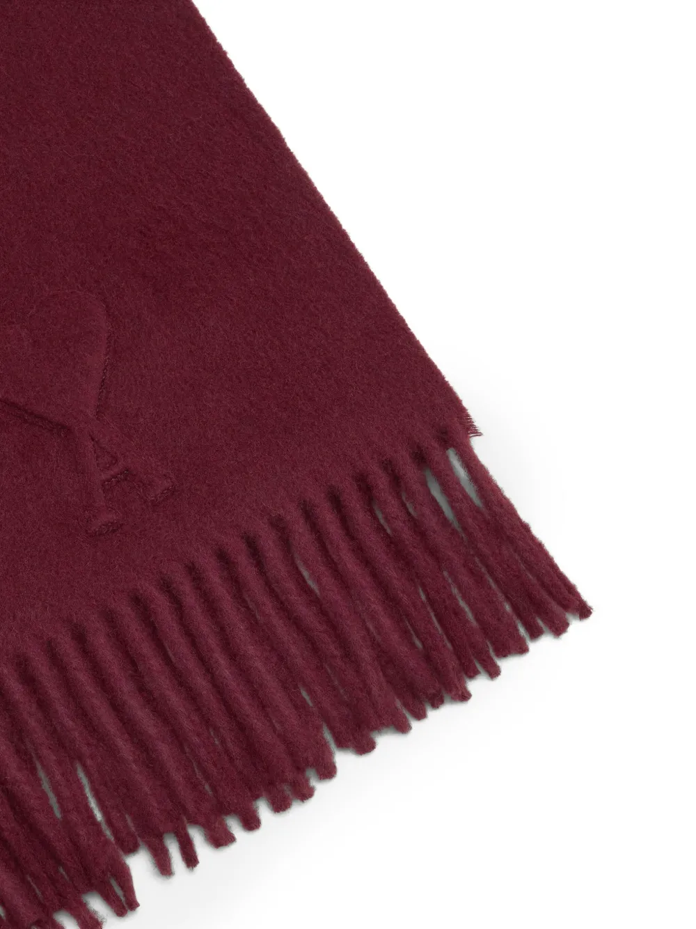 Ami Alexandre Mattiussi Ami De Coeur Wool Scarf In Burgundy
