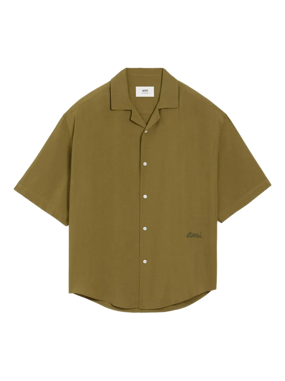 AMI Paris round-hem short-sleeve shirt | Green | Image 1