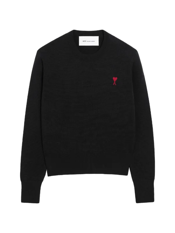 AMI Paris Ami De Coeur クルーネックセーター | ブラック | FARFETCH JP