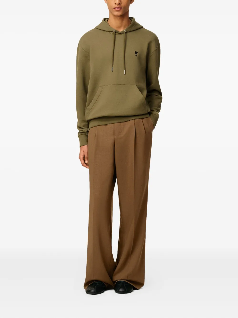 AMI Paris Hoodie met geborduurd logo Groen