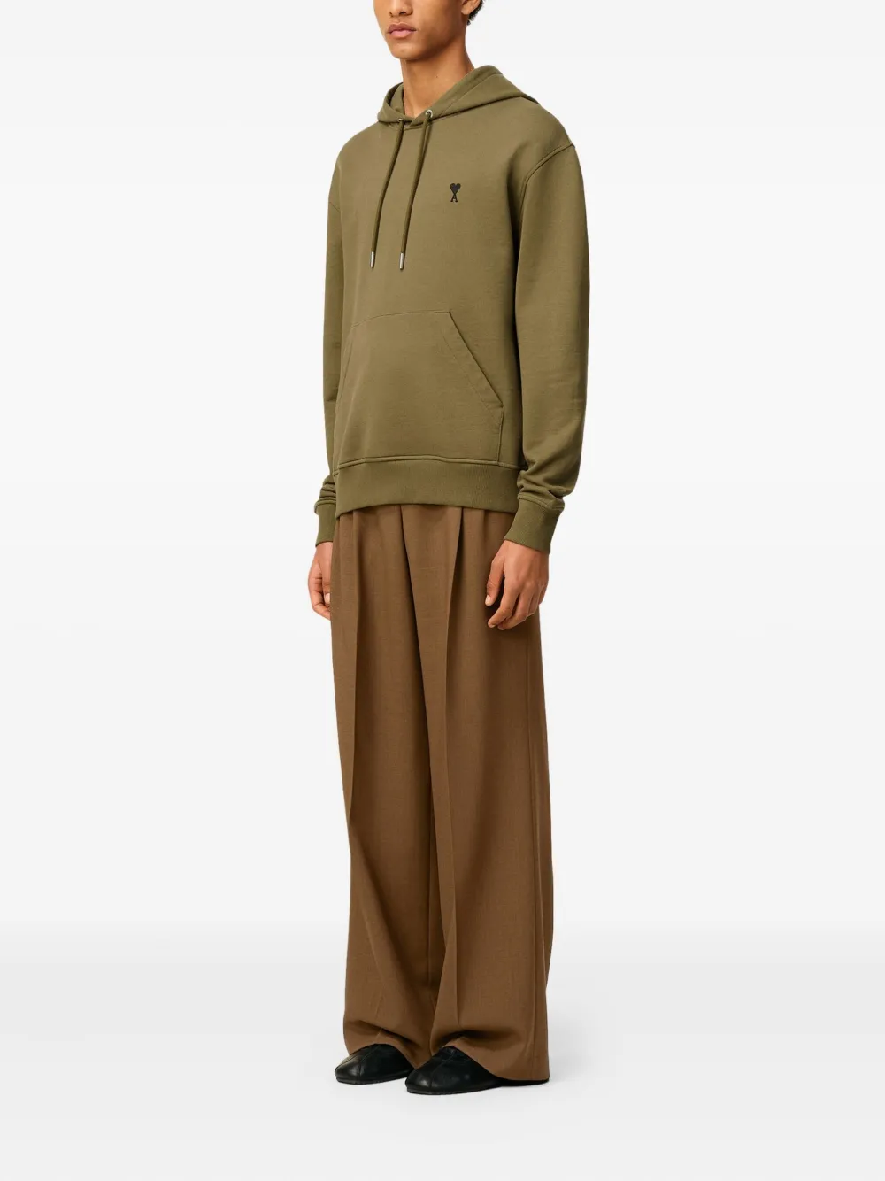 AMI Paris Hoodie met geborduurd logo Groen