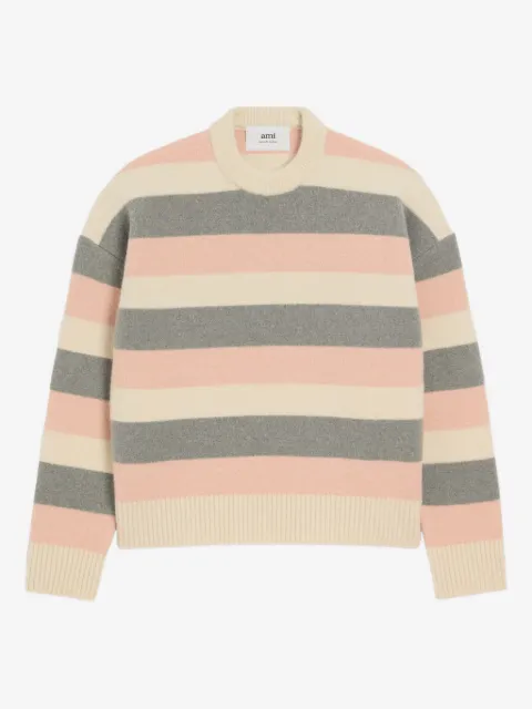 AMI Paris pull rayé à col rond