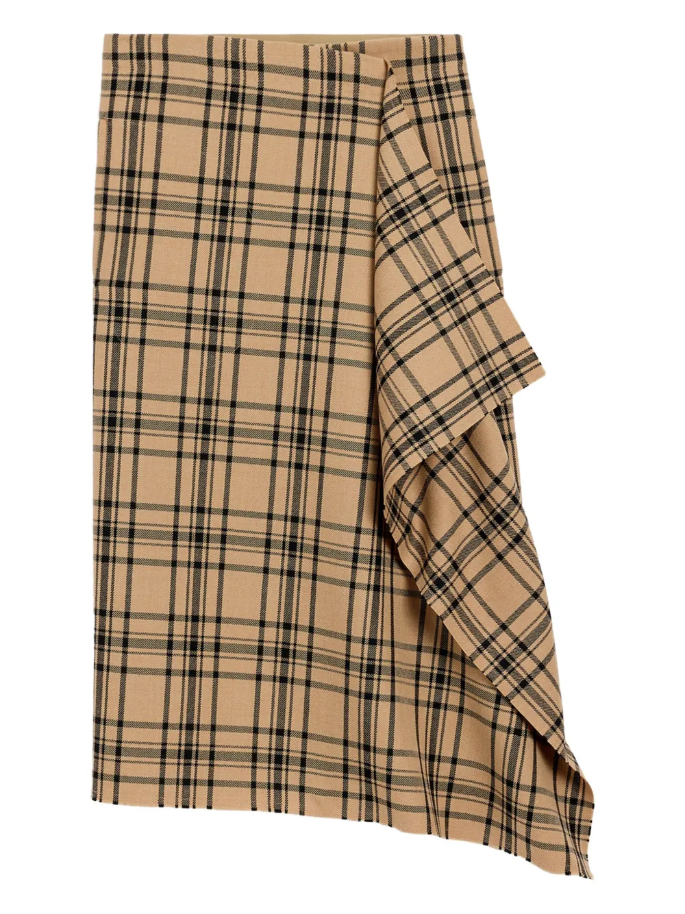 checked wrap midi skirt
