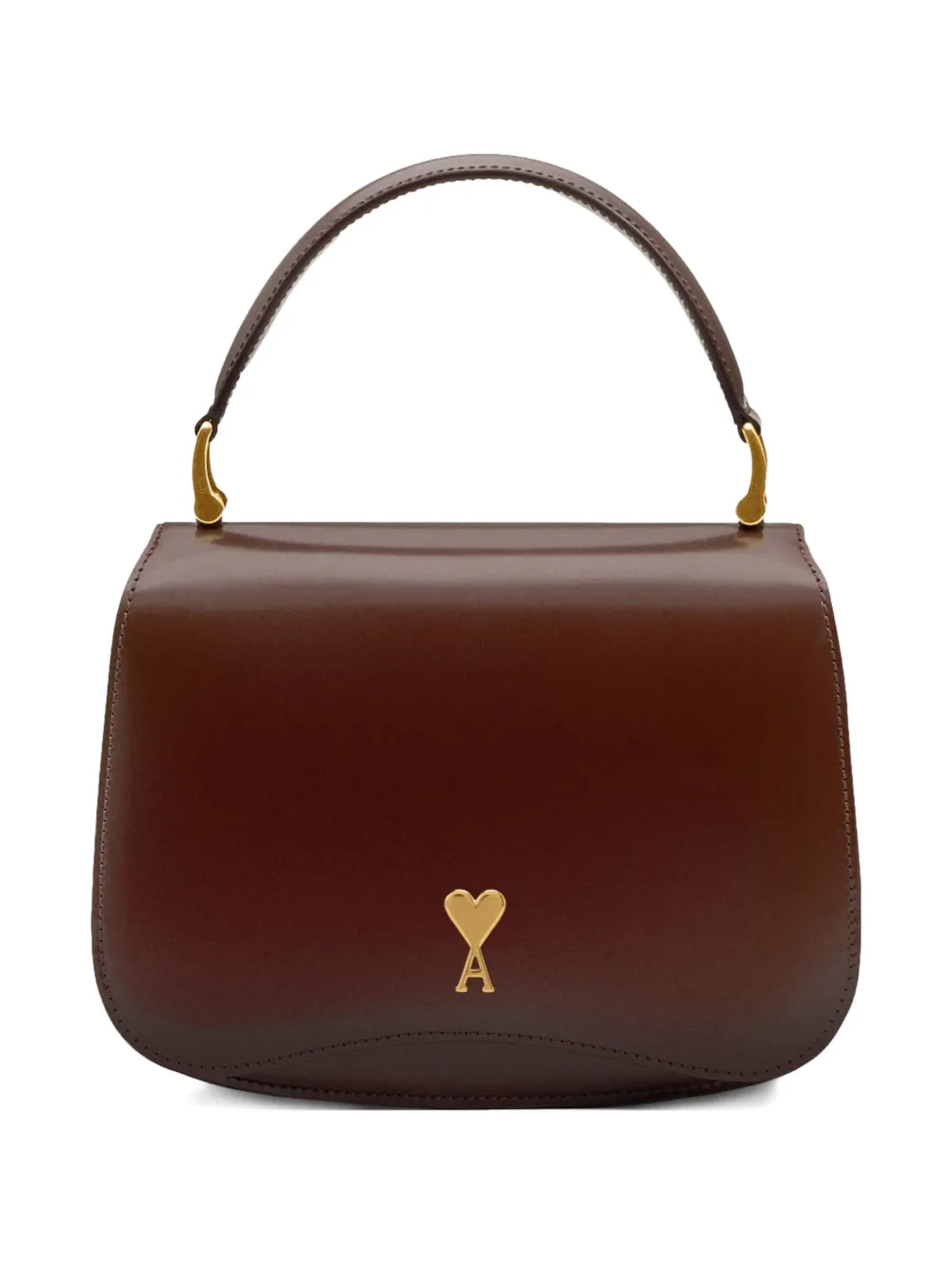 heart-logo leather shoulder bag