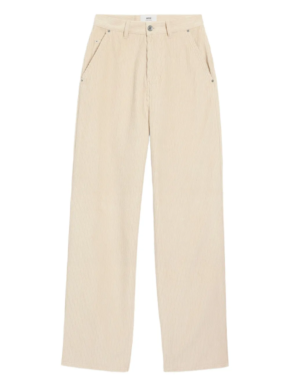 AMI Paris Broek met wijde pijpen Beige