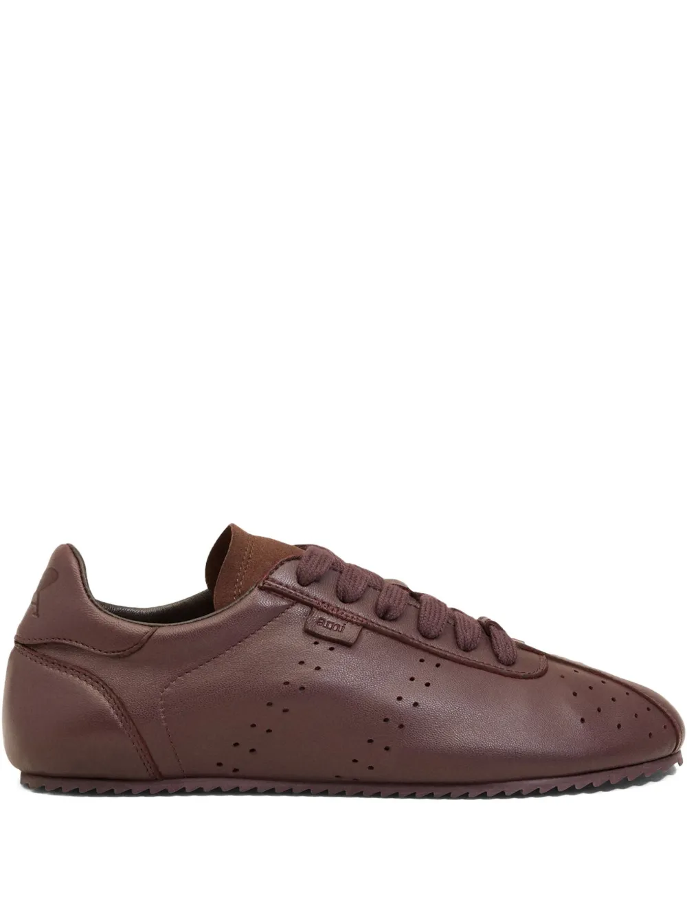 AMI Paris perforated leather lace-up sneakers Red