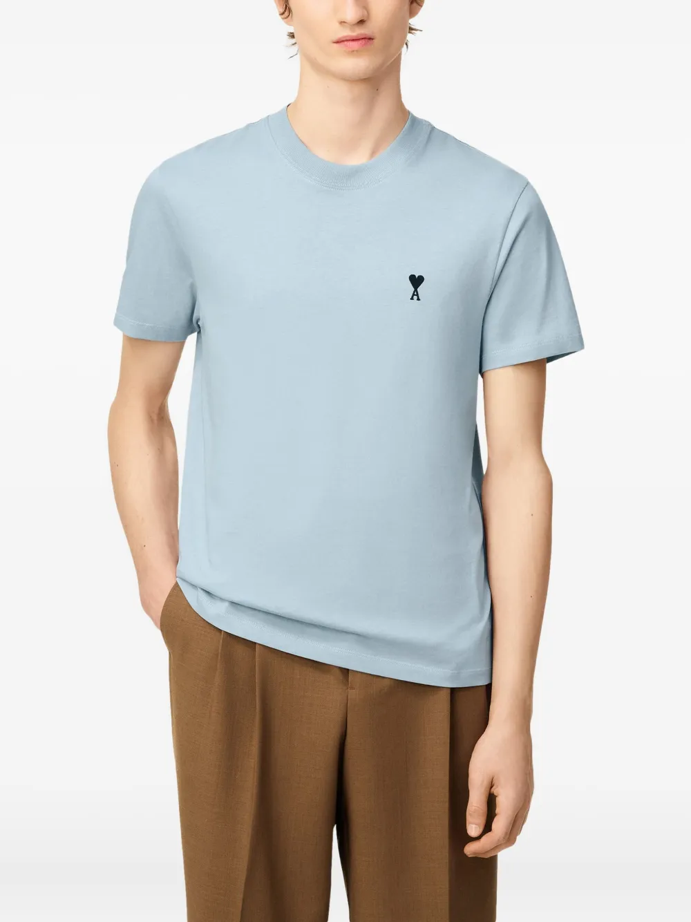 AMI Paris T-shirt met borduurwerk Blauw