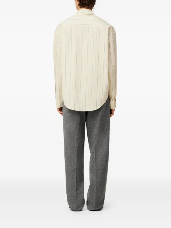 AMI Paris Ami De Coeur Striped Shirt | Neutrals | FARFETCH