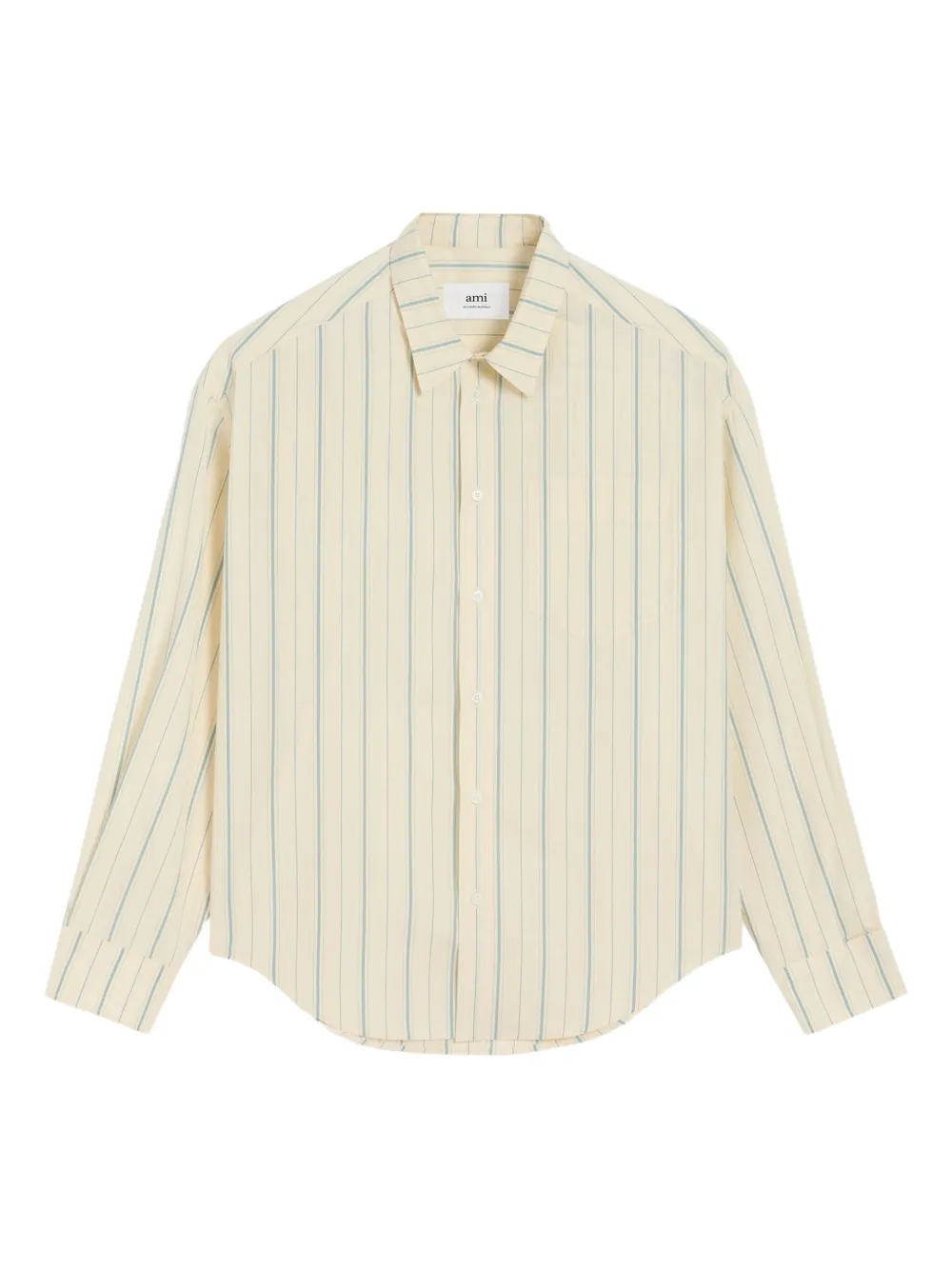 AMI Paris striped button-up shirt | Neutrals | Image 1