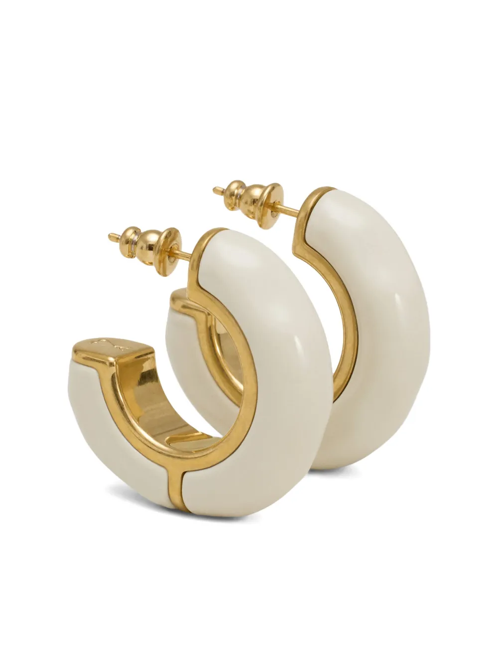 AMI Paris hammered lacquered earrings | Neutrals | Image 1