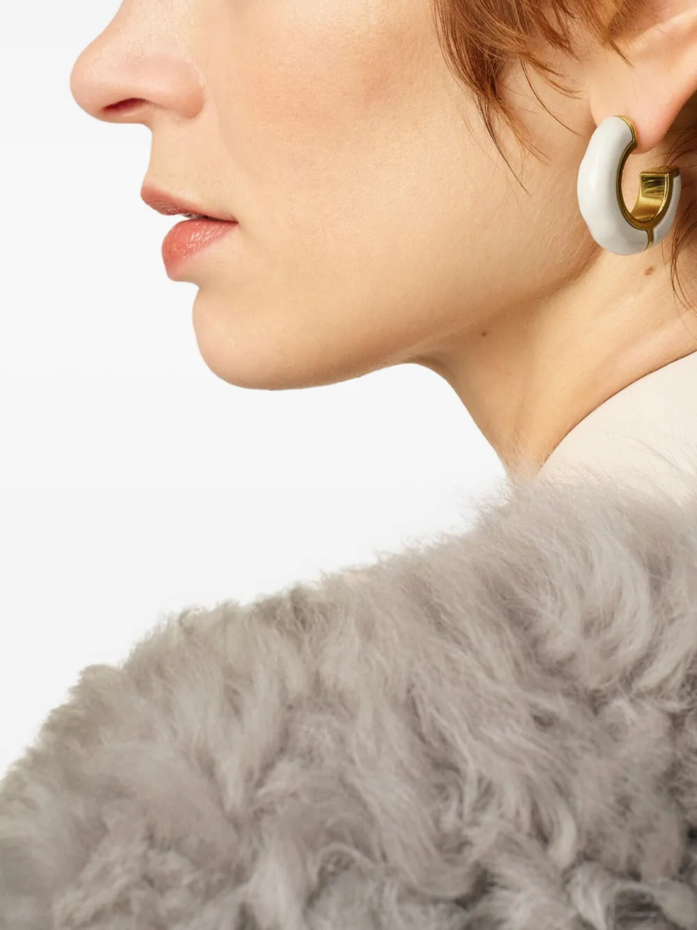 AMI Paris hammered lacquered earrings | Men | Image 2
