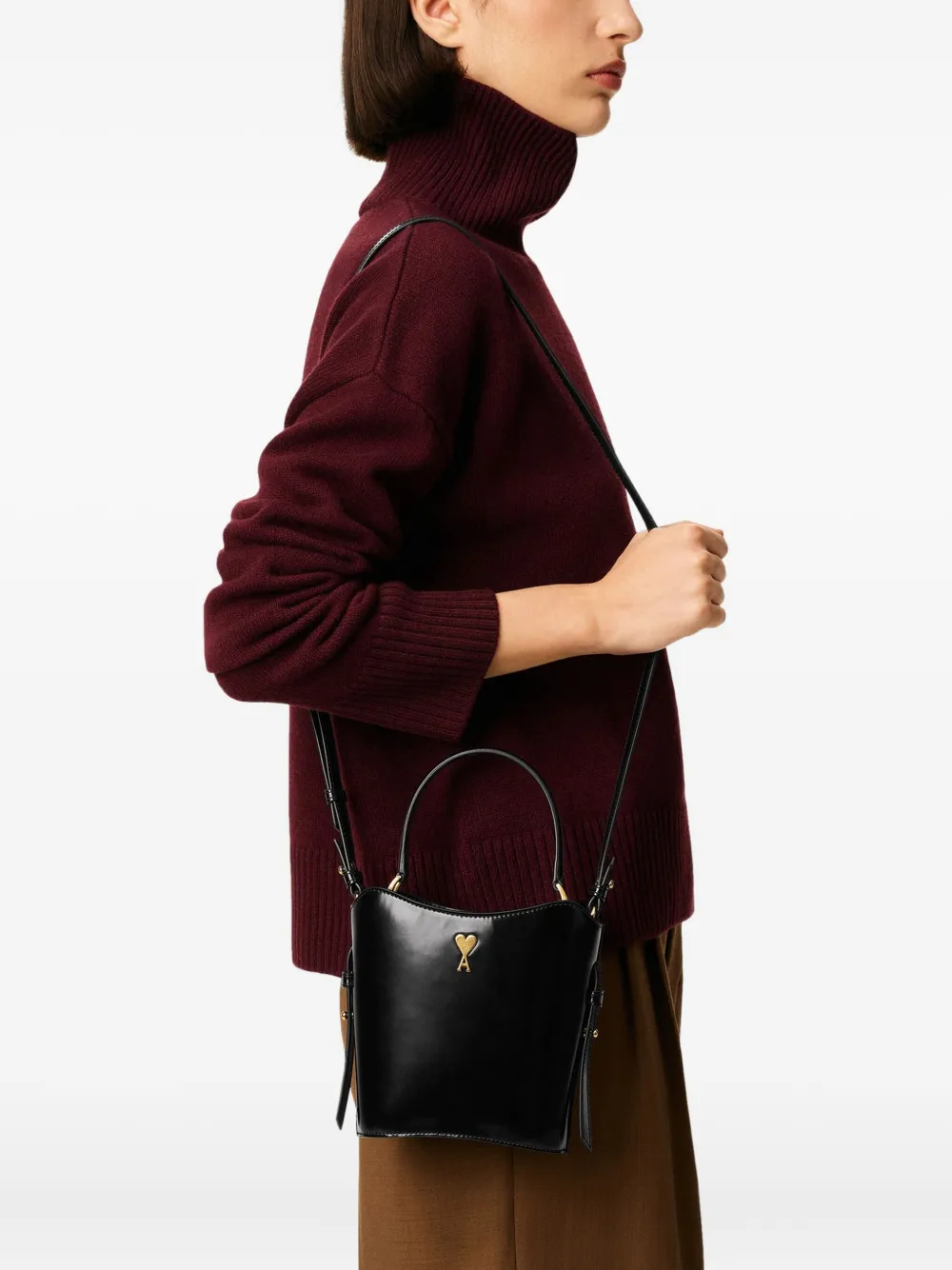 AMI Paris kleine schoudertas Zwart