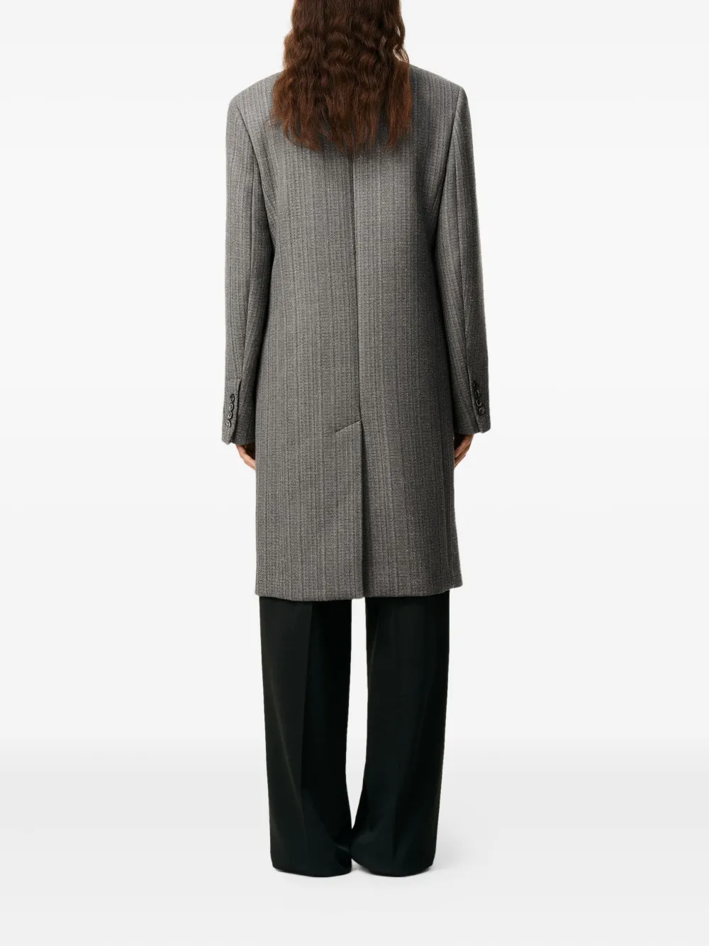 AMI Paris herringbone double-breasted coat Grijs
