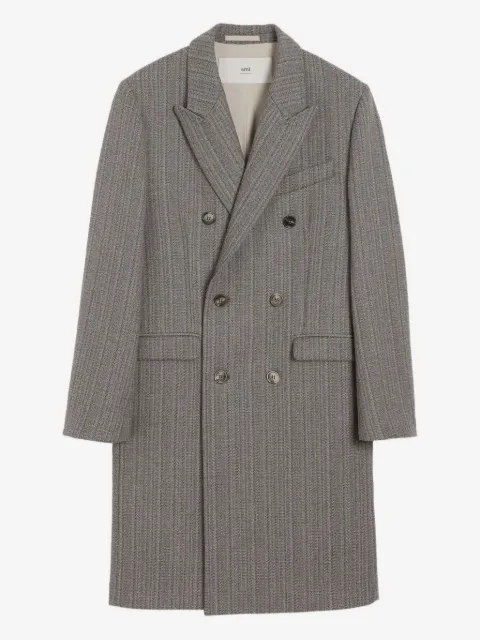 AMI Paris herringbone double-breasted coat