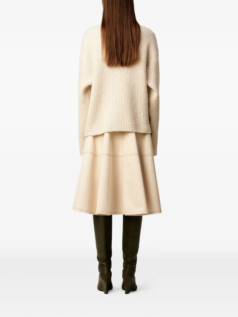 AMI Paris Wollen trui met trechterhals Beige