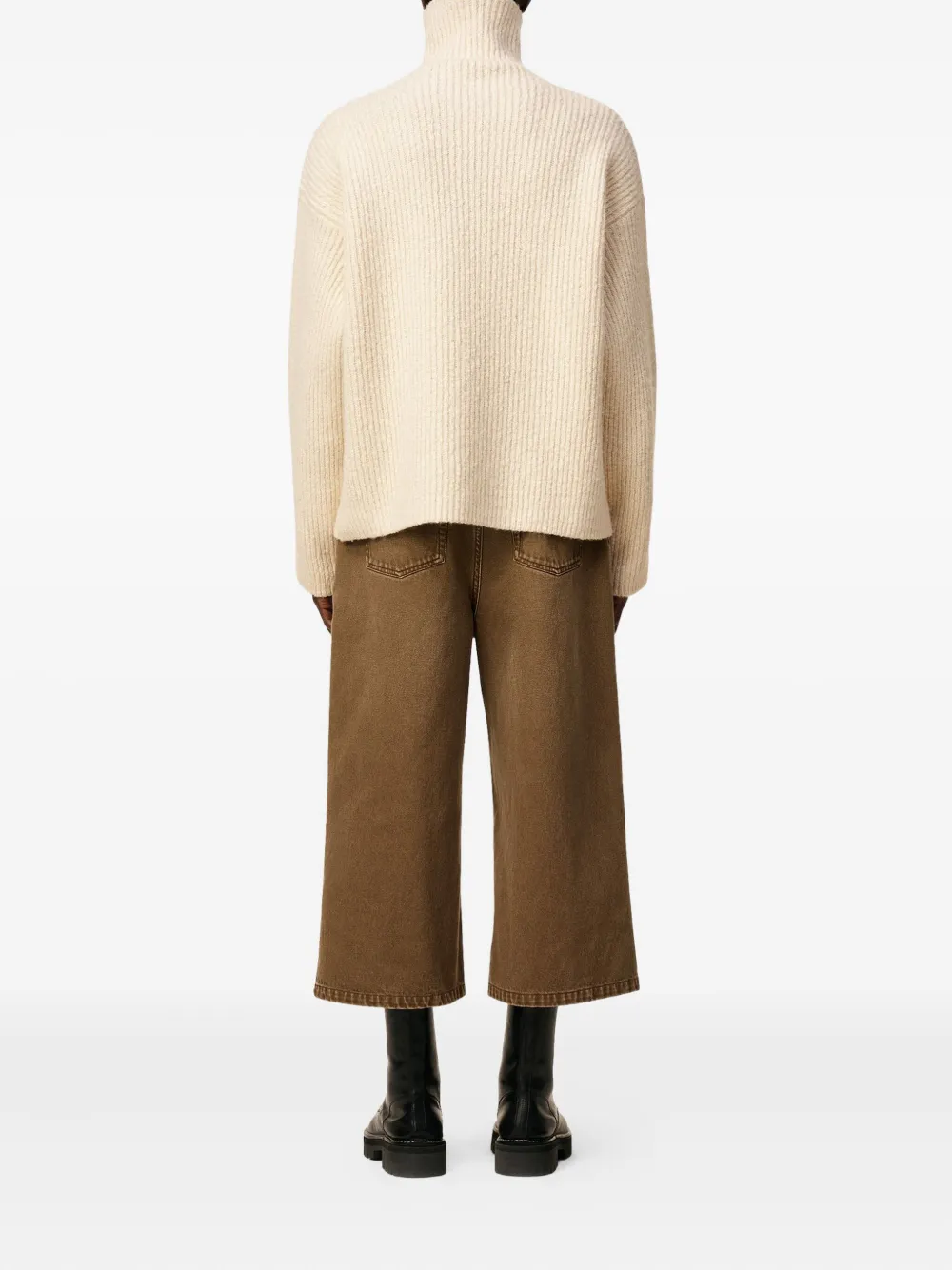 AMI Paris Wollen trui met trechterhals Beige