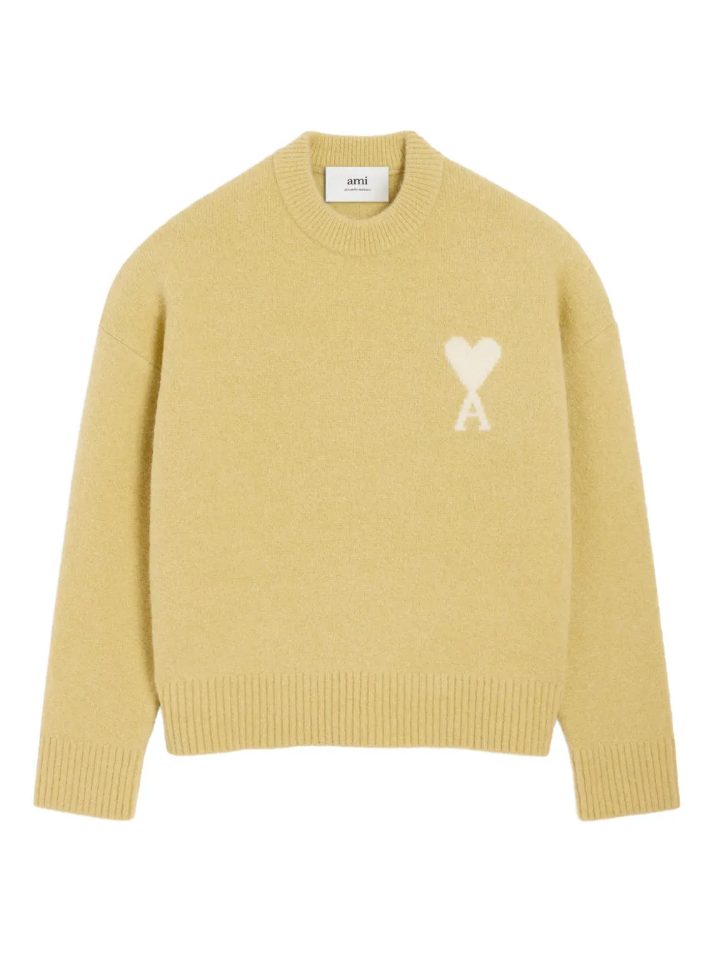 Ami Alexandre Mattiussi Ami De Coeur Sweater In Yellow