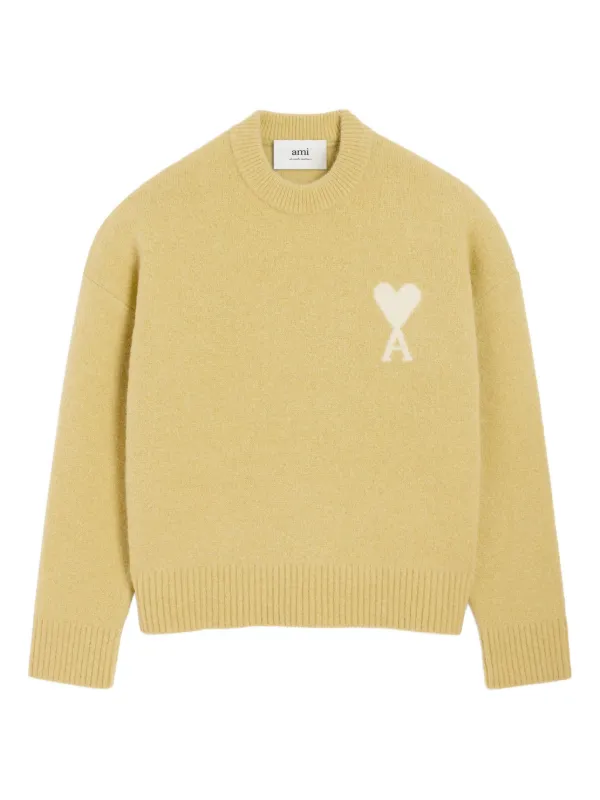 AMI Paris Ami De Coeur クルーネックセーター | グリーン | FARFETCH JP