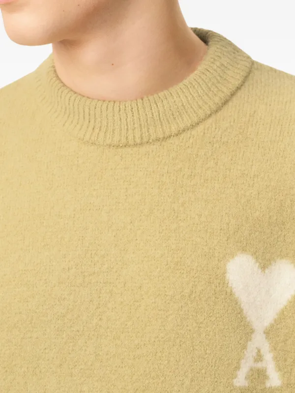AMI Paris Ami De Coeur クルーネックセーター | グリーン | FARFETCH JP