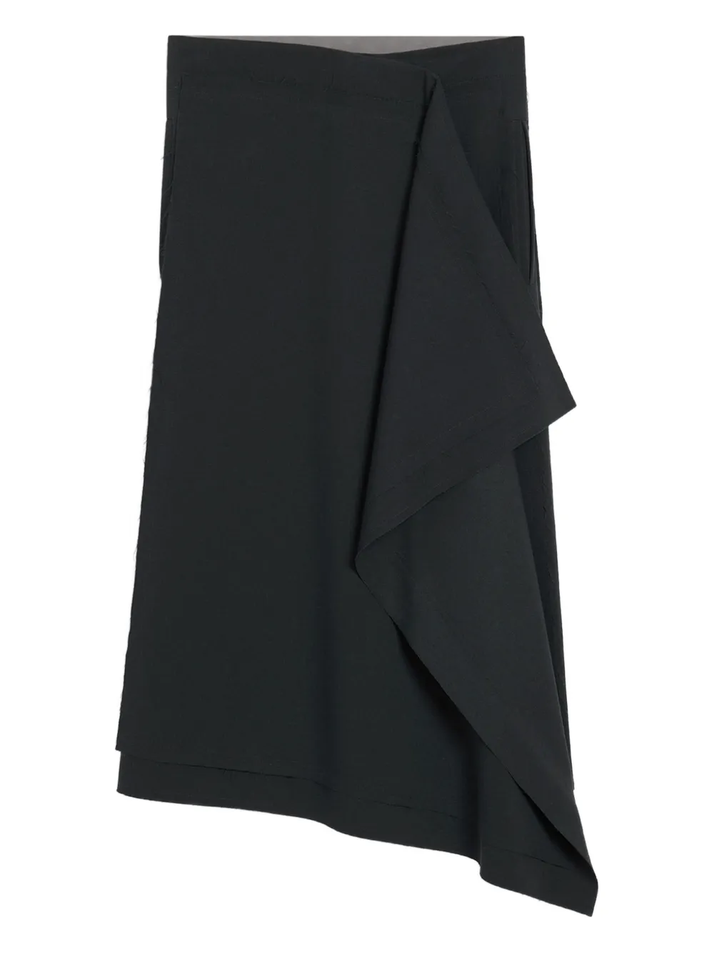 wrap asymmetrical wool skirt