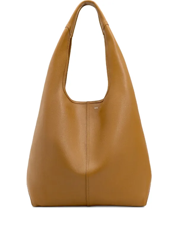 Ami Paris Etienne Leather Shoulder Bag in Brown