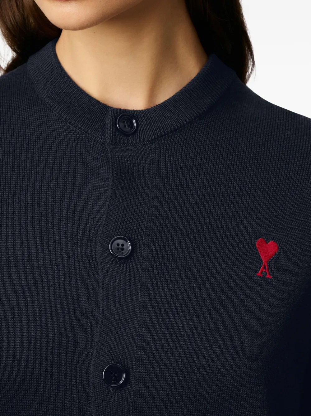 AMI Paris Vest met geborduurd hart Blauw
