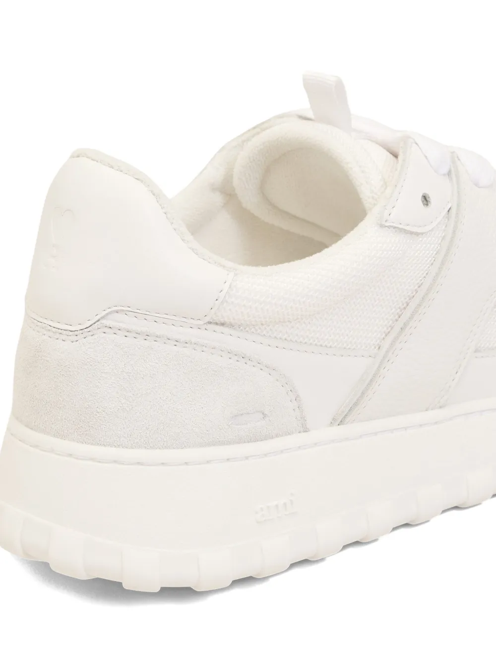 AMI Paris leather suede lace-up sneakers Neutrals