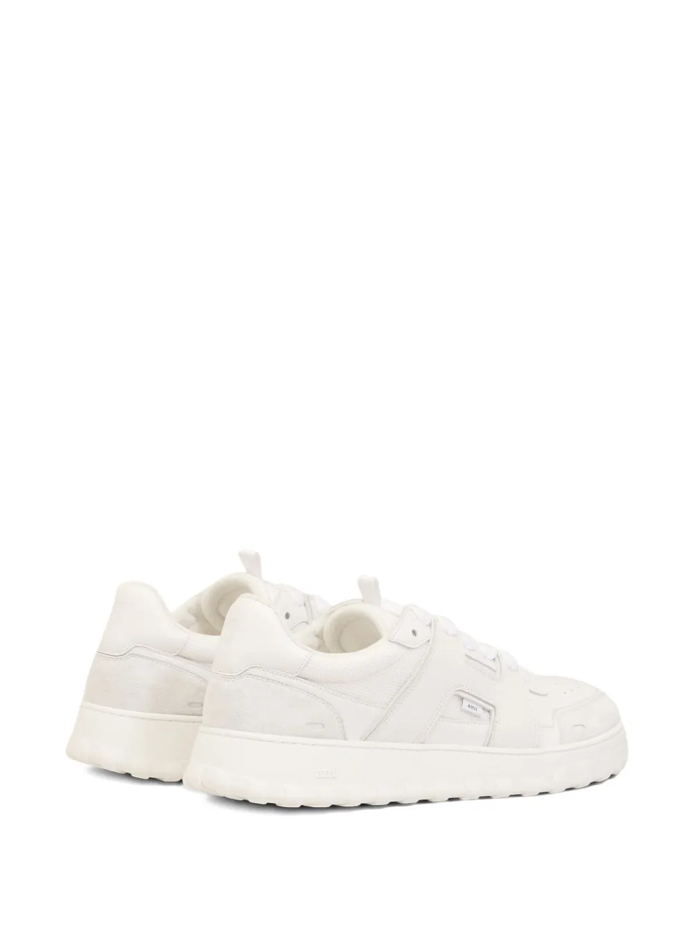 AMI Paris leather suede lace-up sneakers Neutrals