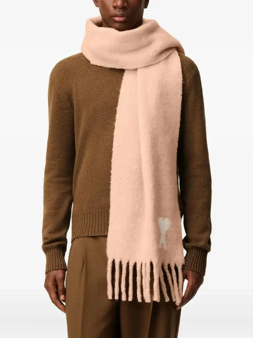  Ami Paris Off Ami De Coeur Scarf - Pink 