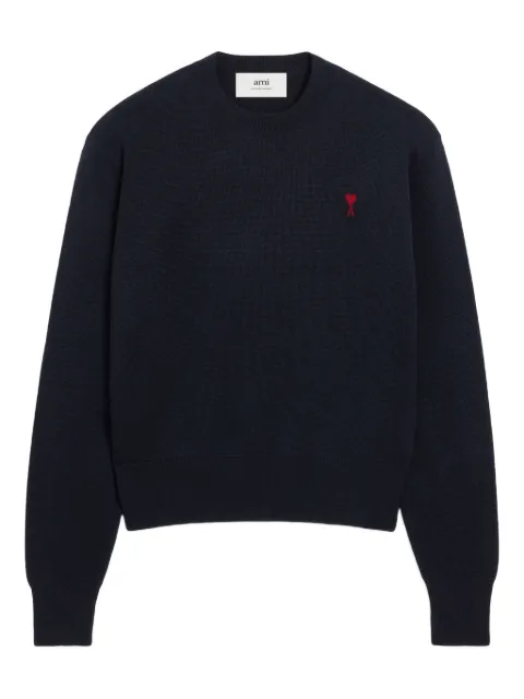 AMI Paris crewneck heart-embroidered sweater