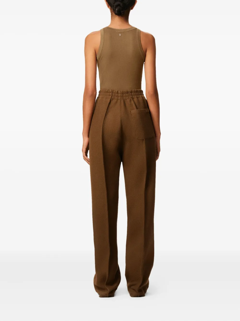 AMI Paris Elastische wollen broek Bruin