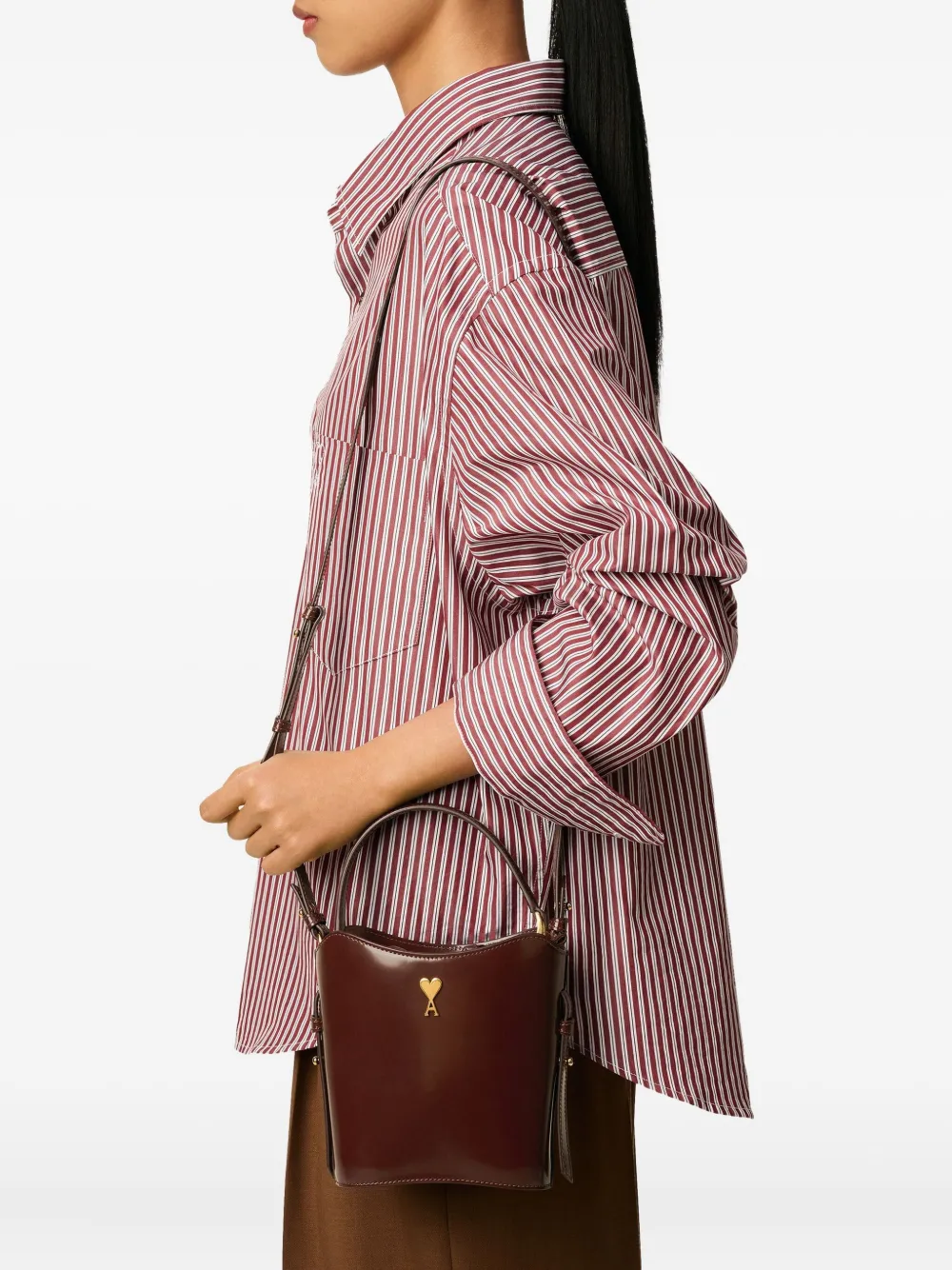 AMI Paris mini bucket-tas Rood