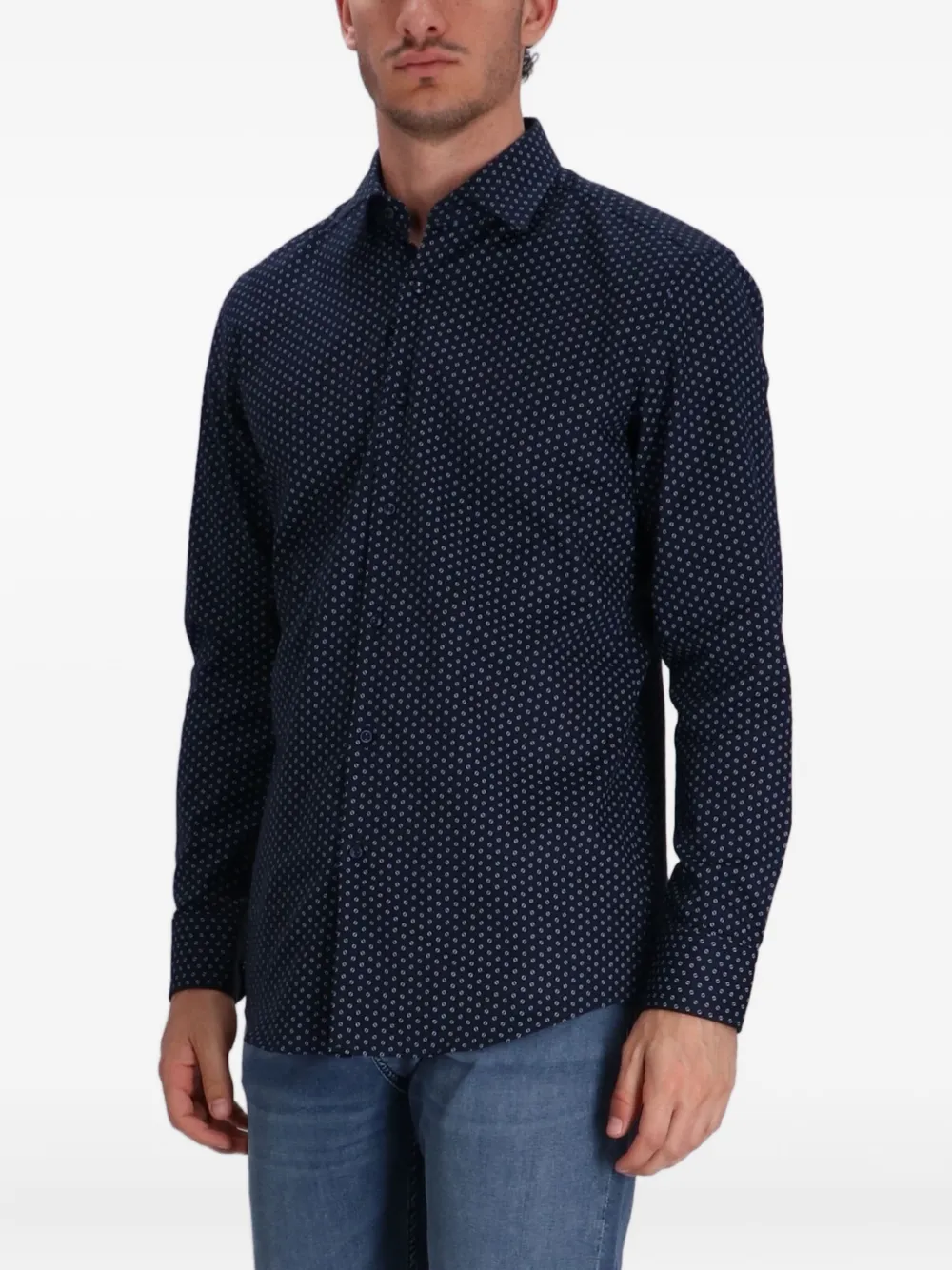 BOSS Overhemd met patroon Blauw